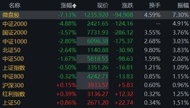 200余股遭跌停!50亿元以下占8成,小微盘指均创新低,目前估值水平一览