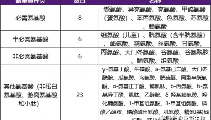 氨基酸的种类及其应用