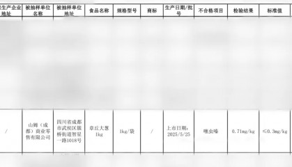 沃尔玛中国回应成都山姆食品抽检不合格：第一时间下架商品 加大各环节抽检频率