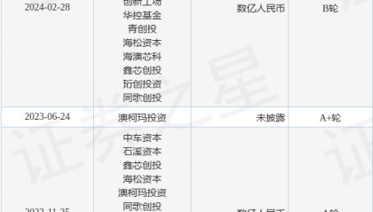 思锐智能完成B轮融资，融资额数亿人民币，投资方为上汽投资、尚颀资本等