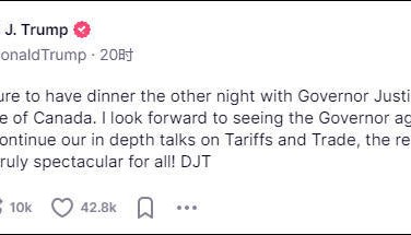 特朗普公开嘲讽特鲁多:加拿大州州长,期待再次相见