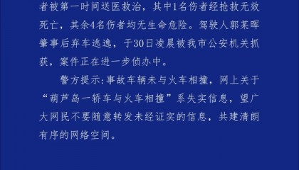 辽宁葫芦岛一铁路道口发生交通事故致2死4伤,警方通报:肇事者已被抓获